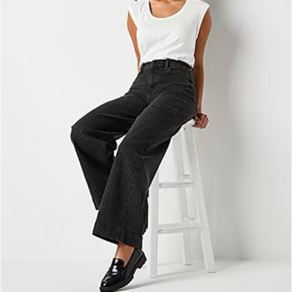 a.n.a embellished wide leg jeans
